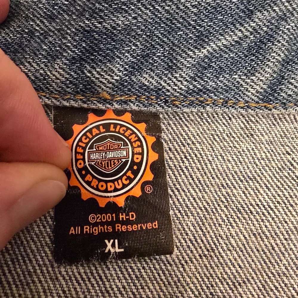Official 2001 Harley-Davidson denim dog vest in size XL - Picture 3 of 4